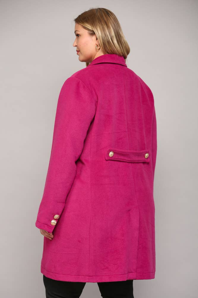 Curvy Michelle Front Buttoned Long Coat