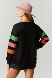 The Jaylene Multicolor Sequin Stripe Sweatshirt
