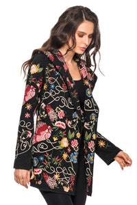 The Bibi Multi Color Floral Embroidered Hoodie