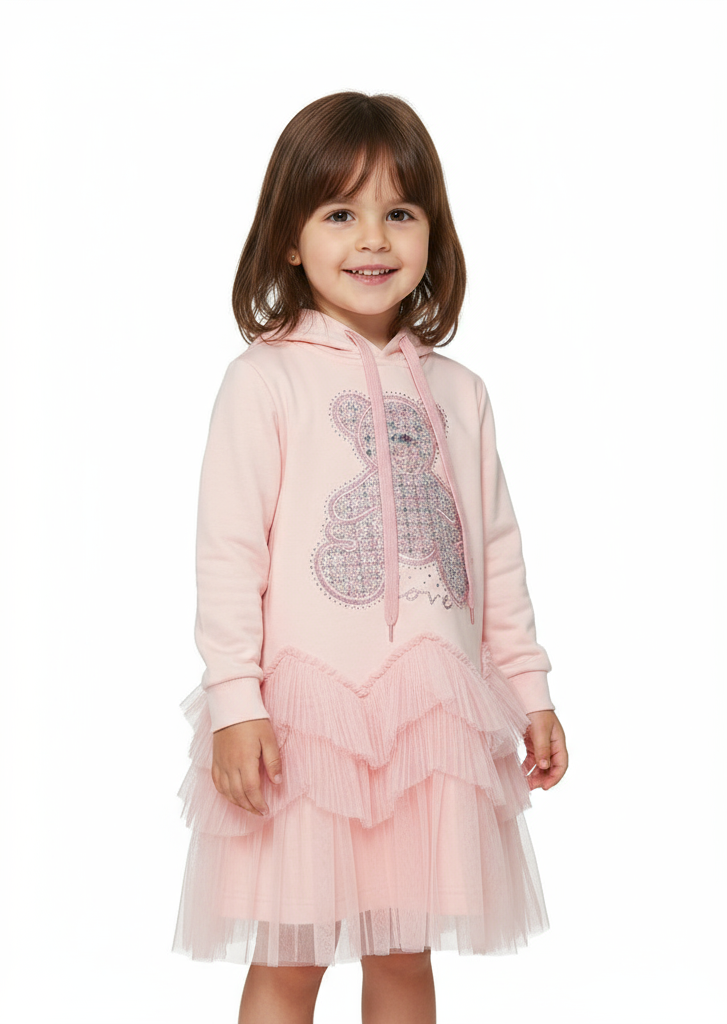 Little Ones Teddy Hooded Dress
