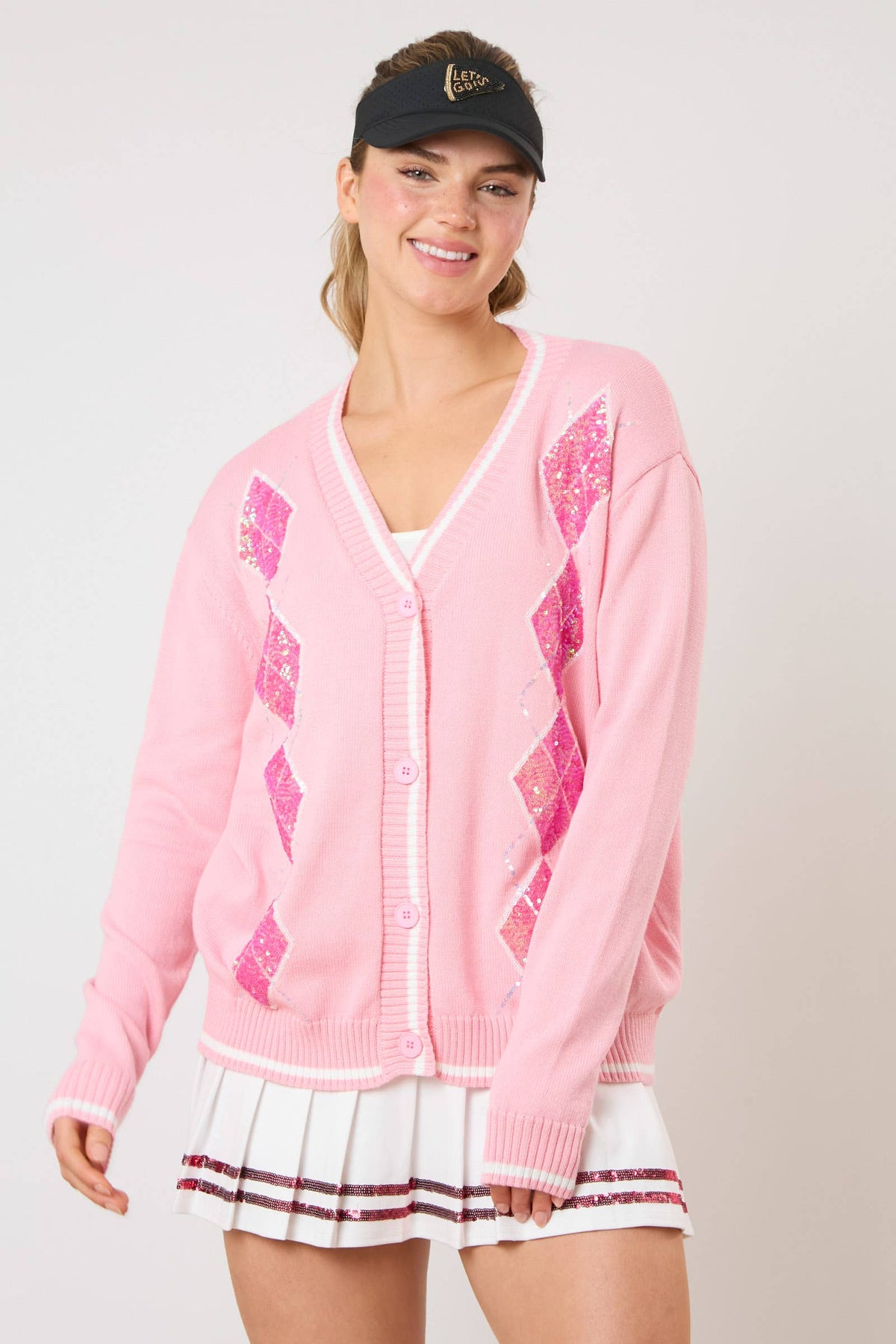 The Gianna Pink Sequin Cardigan
