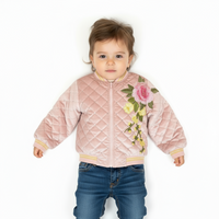 Little Ones Floral Embroidered Quilted Jacket