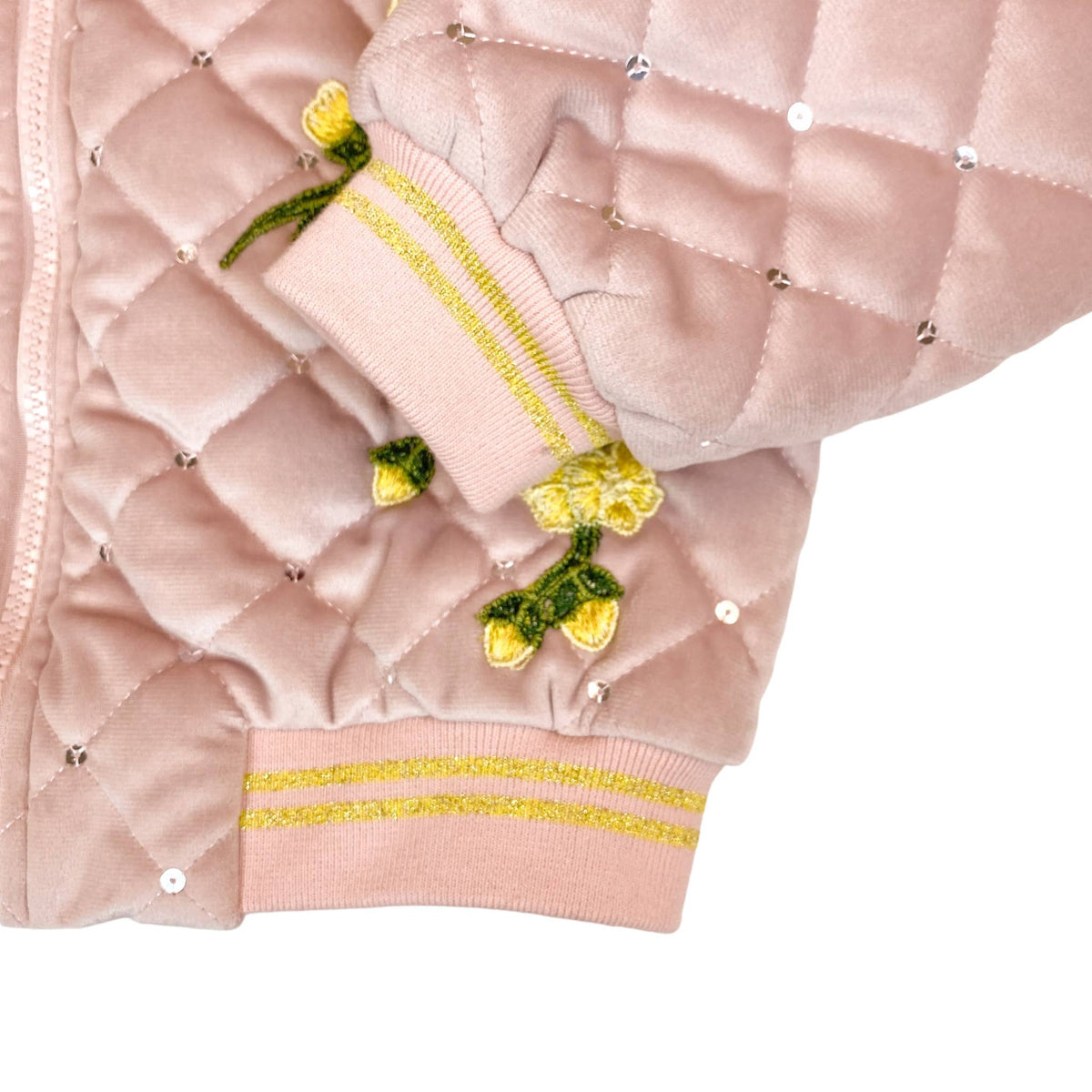 Little Ones Floral Embroidered Quilted Jacket