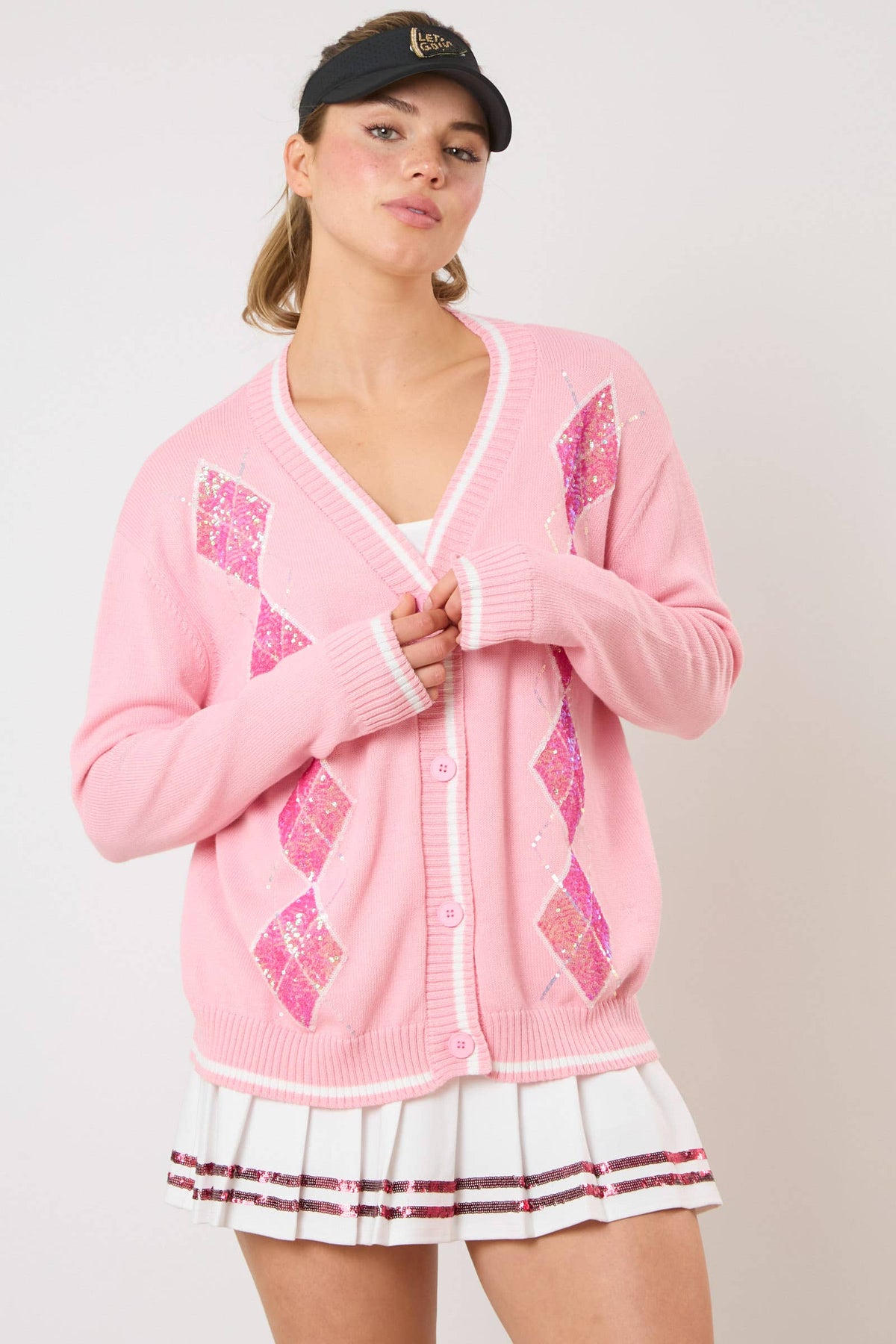 The Gianna Pink Sequin Cardigan