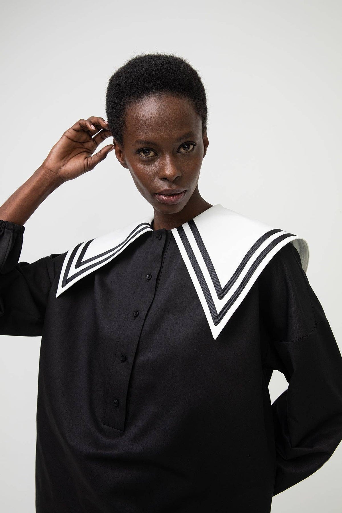 The Penelope Poplin Wide Collar Top