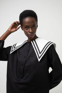 The Penelope Poplin Wide Collar Top