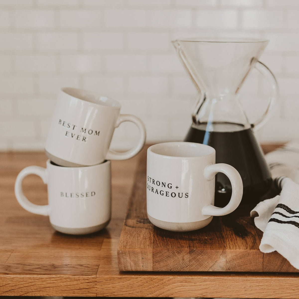Stoneware Coffee Mug - 'Blessed'