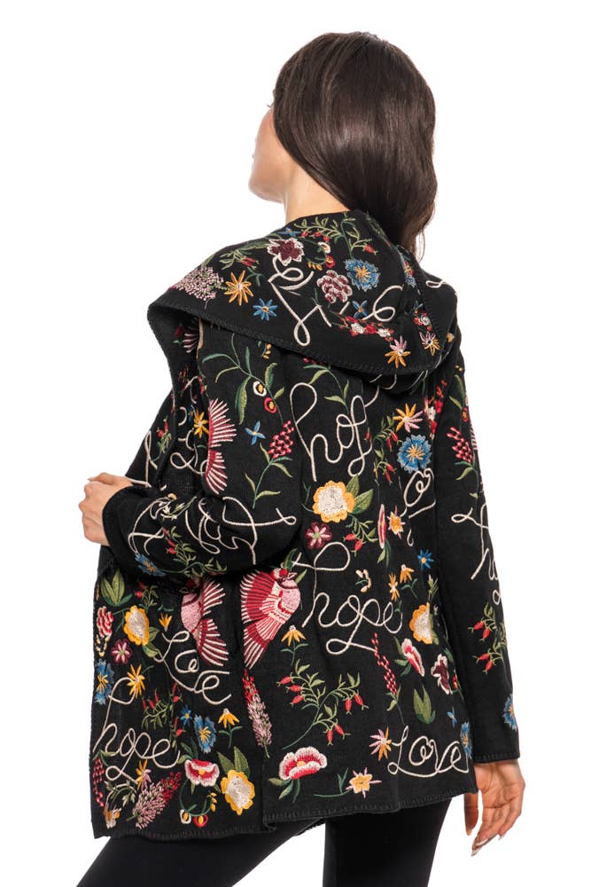 The Bibi Multi Color Floral Embroidered Hoodie