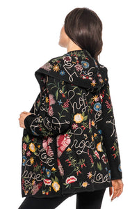 The Bibi Multi Color Floral Embroidered Hoodie