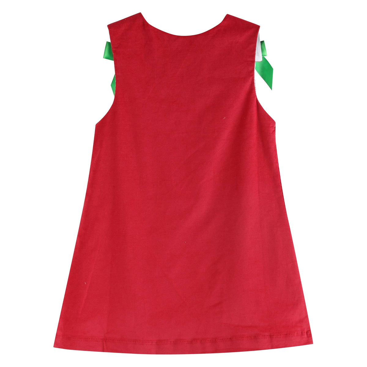 Little Ones Red Corduroy Christmas Bow Dress