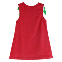 Little Ones Red Corduroy Christmas Bow Dress