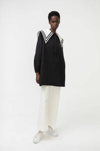 The Penelope Poplin Wide Collar Top