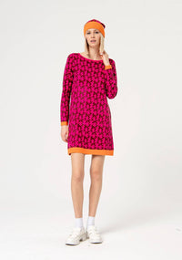 The Elzbeth Joyful Jacquard Sweater Dress
