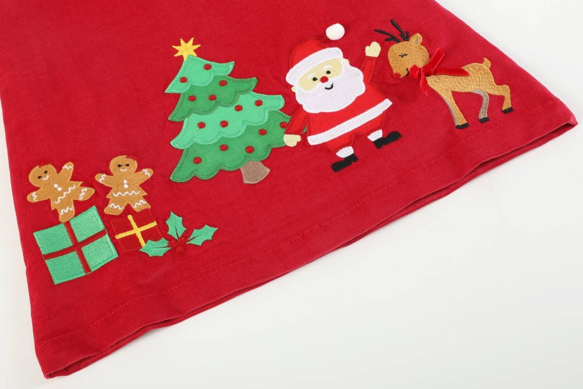 Little Ones Red Corduroy Christmas Bow Dress