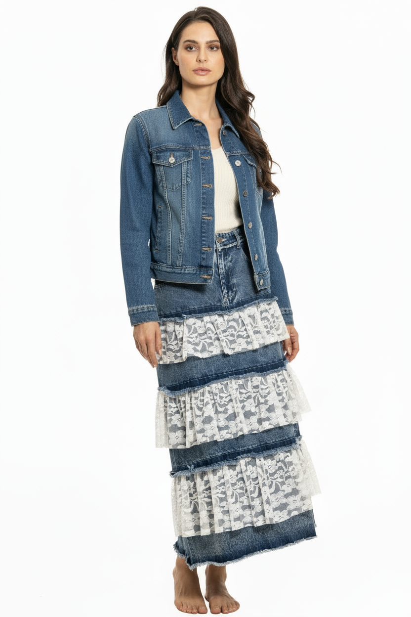 The Denim & Lace Skirt
