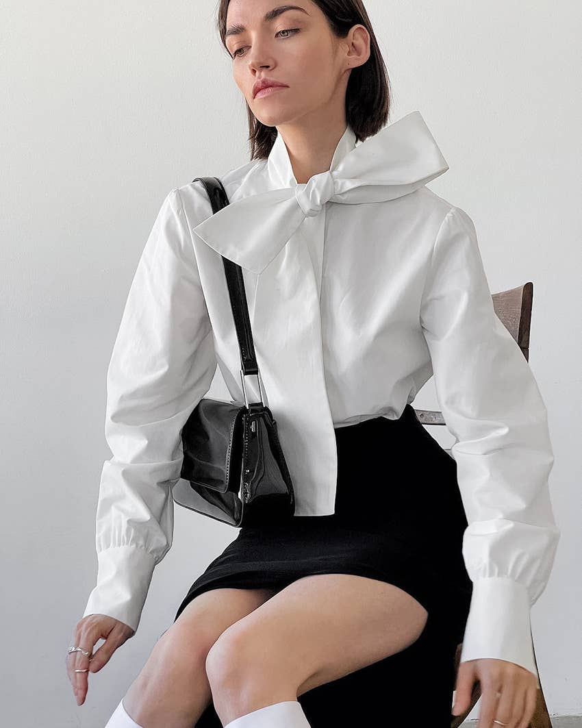 The Alma Bowtie Shirt – The Girls Day Out Boutique