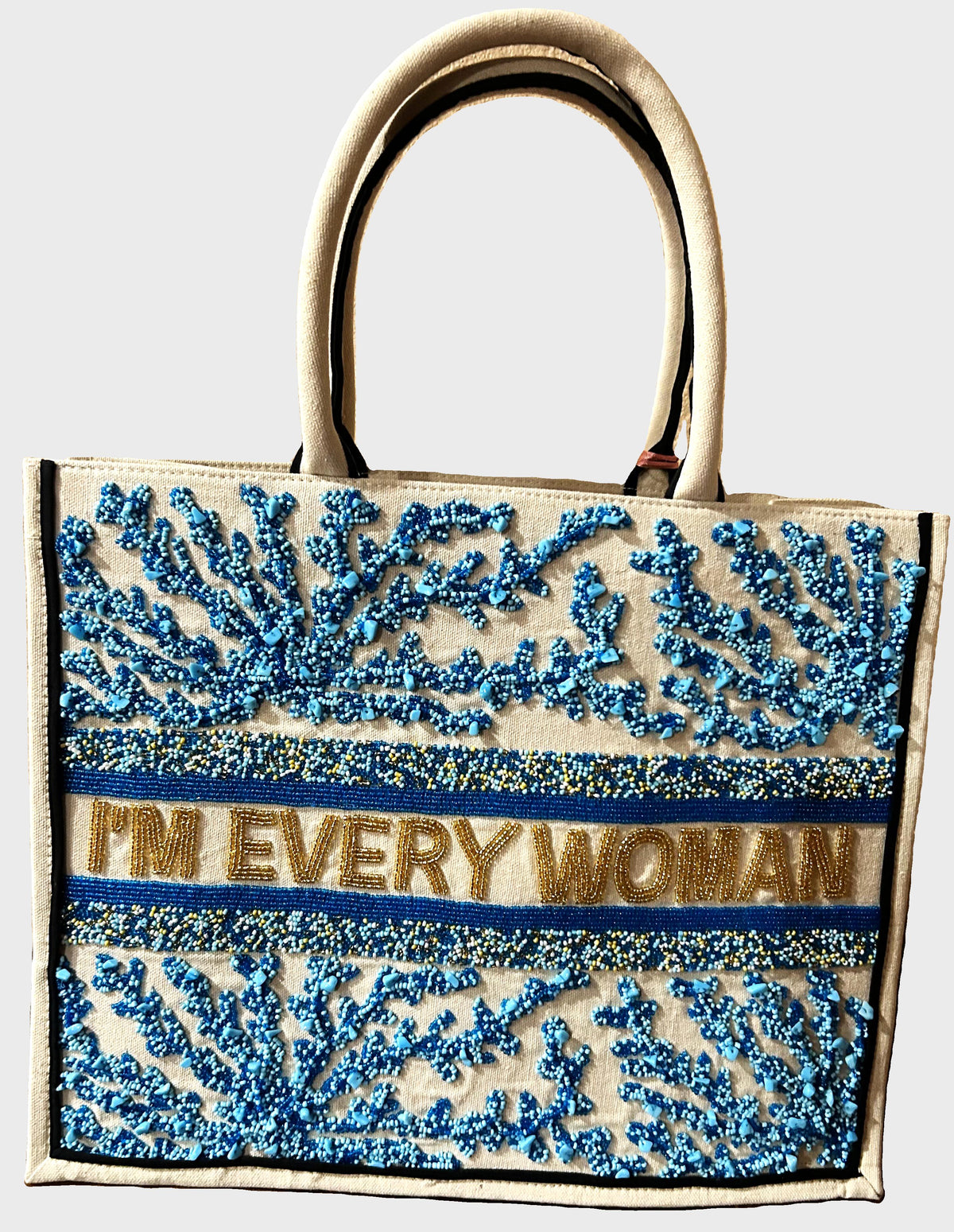 The 'I'm Every Woman' Beaded Catalina Tote