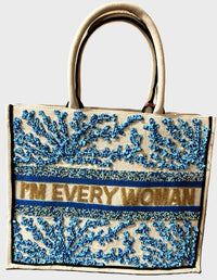 The 'I'm Every Woman' Beaded Catalina Tote
