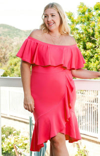 Curvy Women's Off-the-Shoulder Dress
