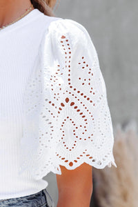 The Angie Top with Eyelet Flair Sleeves
