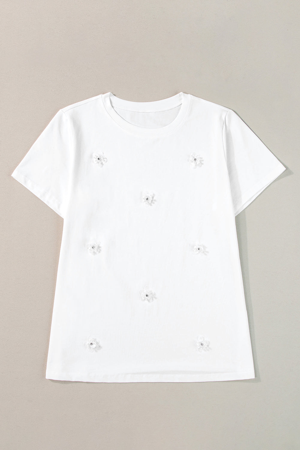 The Whitney White Floral Appliqué T-shirt