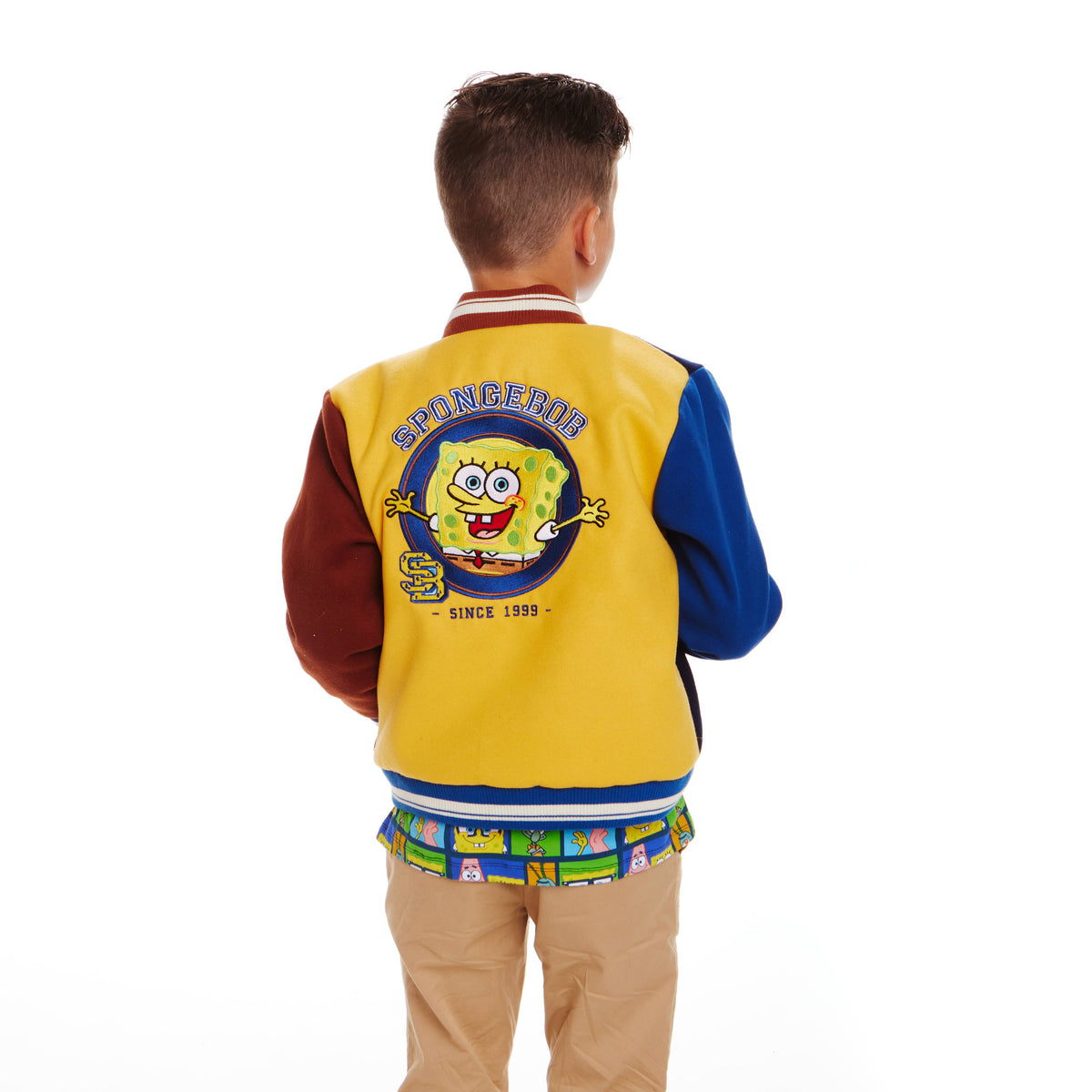 Little Ones SpongeBob SquarePants™ Patchwork Varsity Bomber