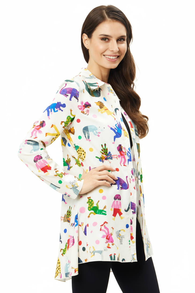 The Colorful Animal Print Button Down