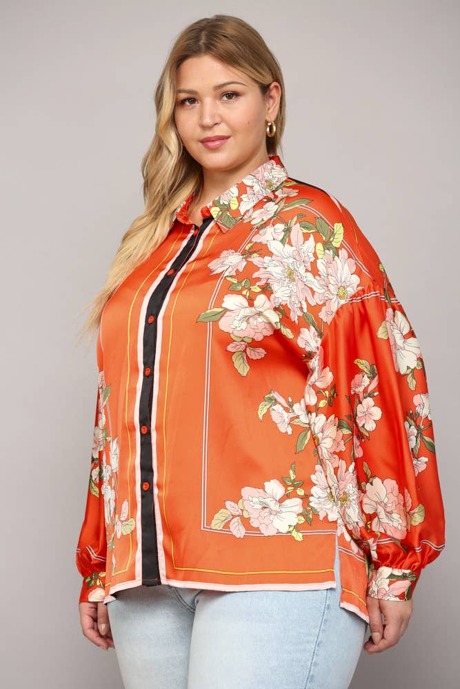 Curvy Cheyenne Floral Print Blouse