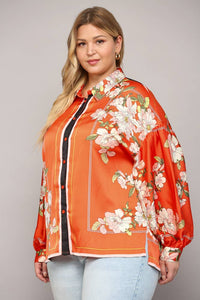 Curvy Cheyenne Floral Print Blouse