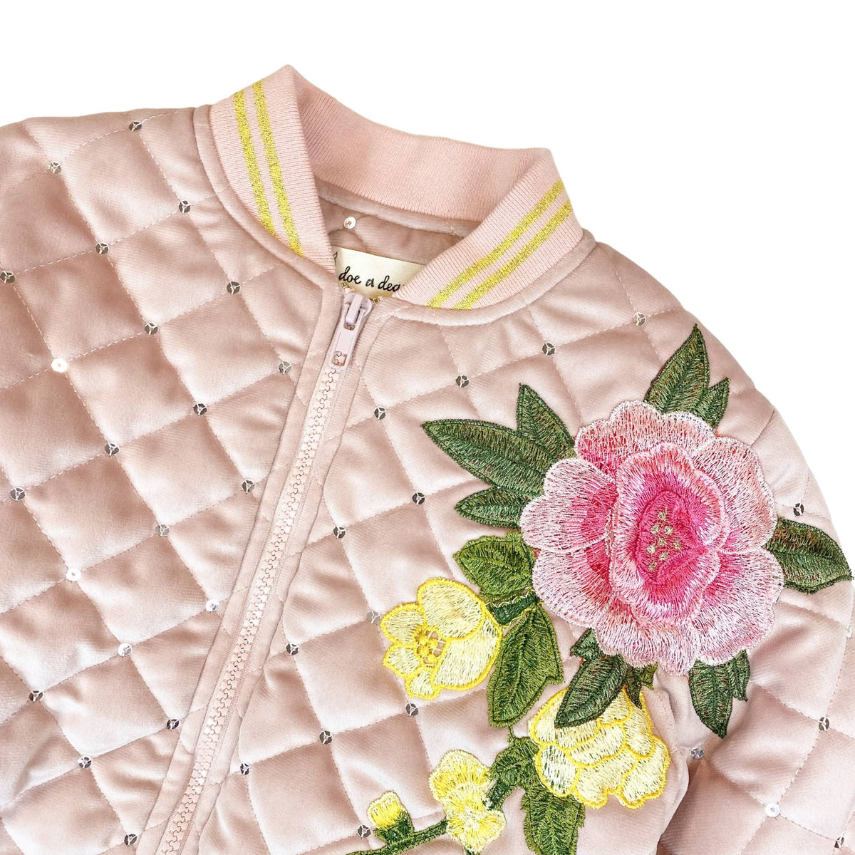 Little Ones Floral Embroidered Quilted Jacket