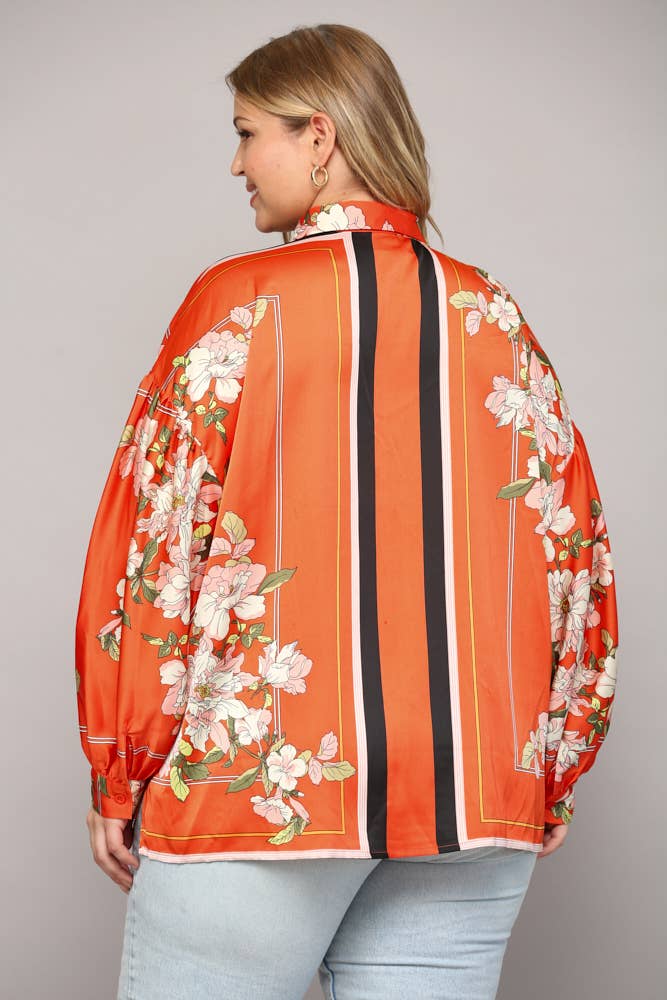 Curvy Cheyenne Floral Print Blouse