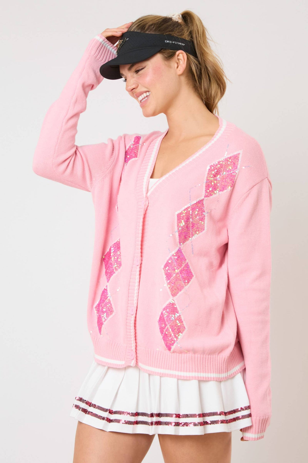 The Gianna Pink Sequin Cardigan