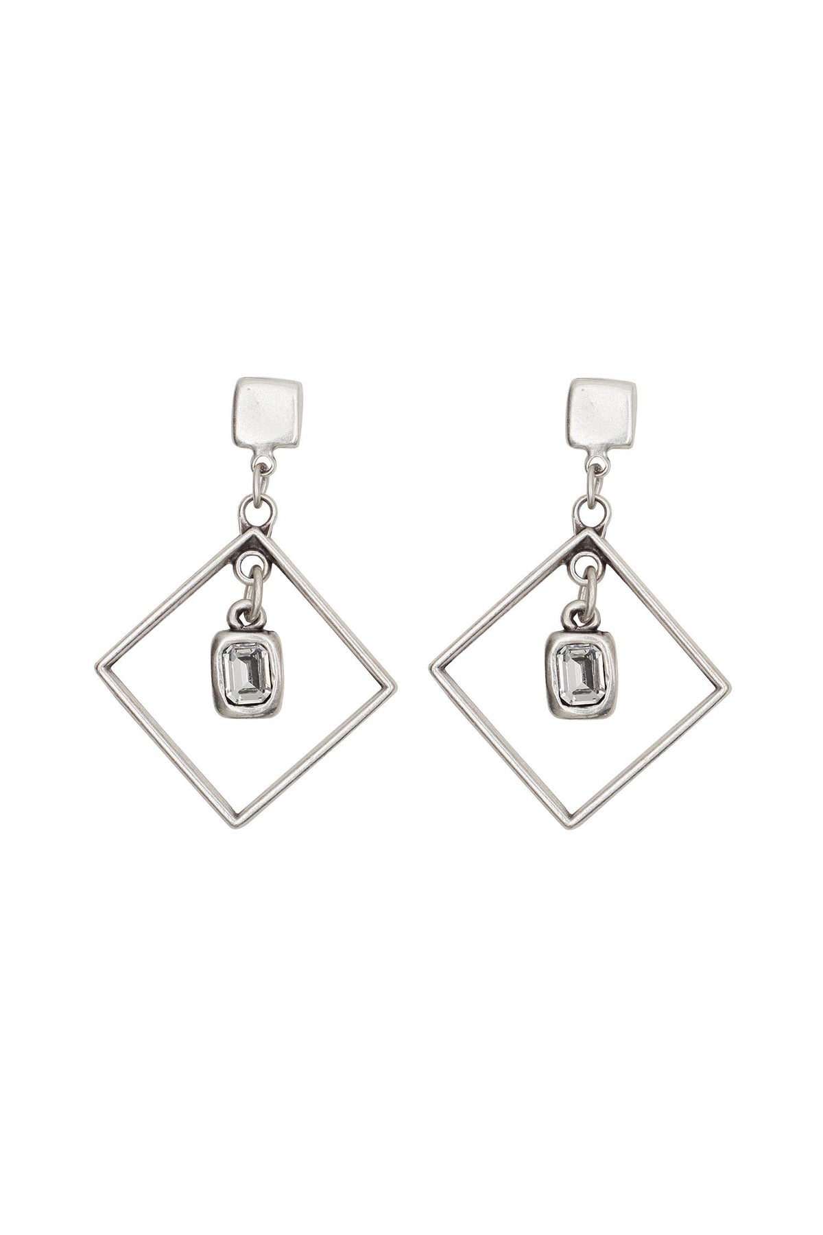 A 'Modern Piece' Swarovski Crystal Earrings