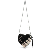 Heart Beat Heart Shaped Beaded Piano Keys Crossbody Handbag