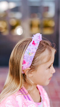 Girls Butterfly Charm Sequins Headband 