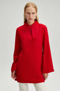 The Rosario Beautiful Red Crepe Tunic