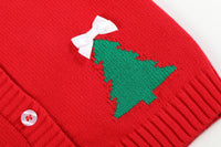 Little Ones Red Christmas Tree Knit Cardigan