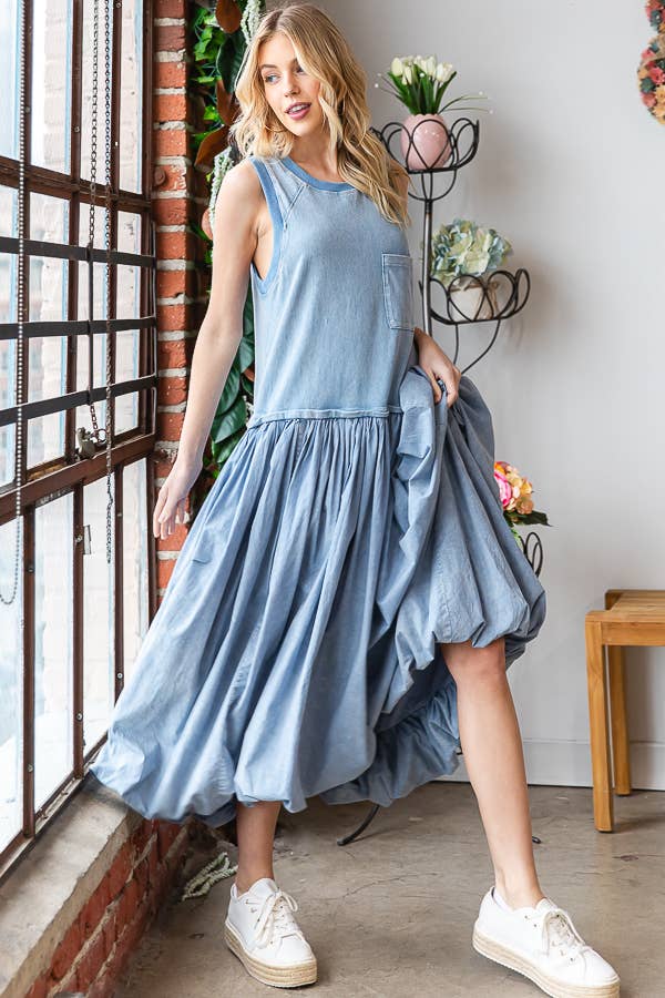 The Sonia Washed Balloon Skirt Dress