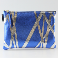 The Metallic Cross-Stripe Everyday Pouch: 2 sizes!