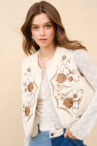 The Linsey Embroidered Fur Vest