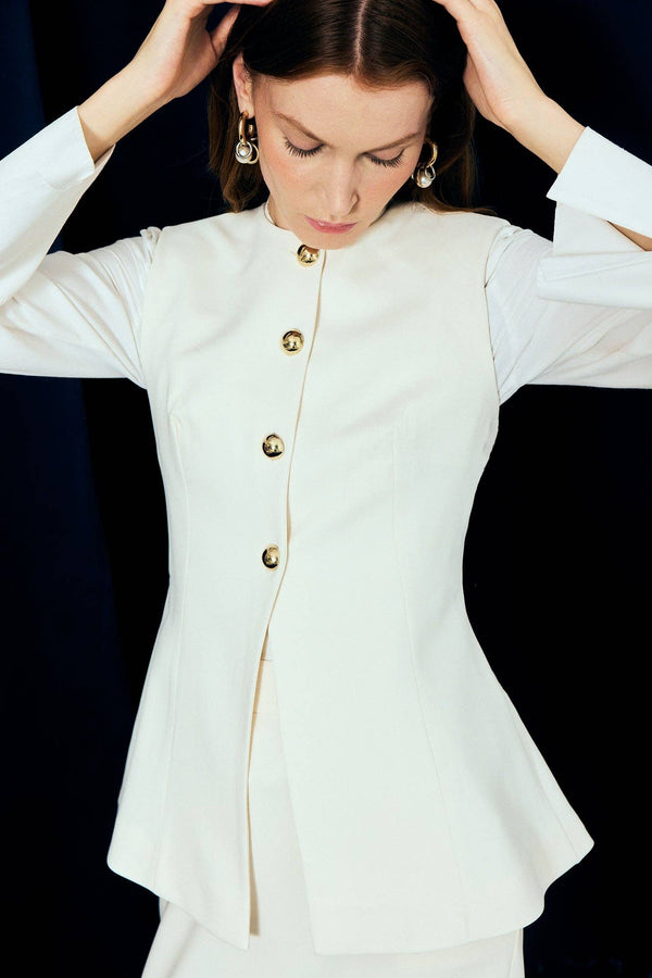 The Tiffany Tailored Cream Vest