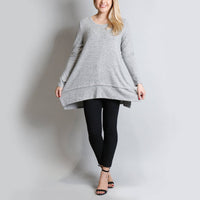 The Cozy, long sleeve tunic with button back