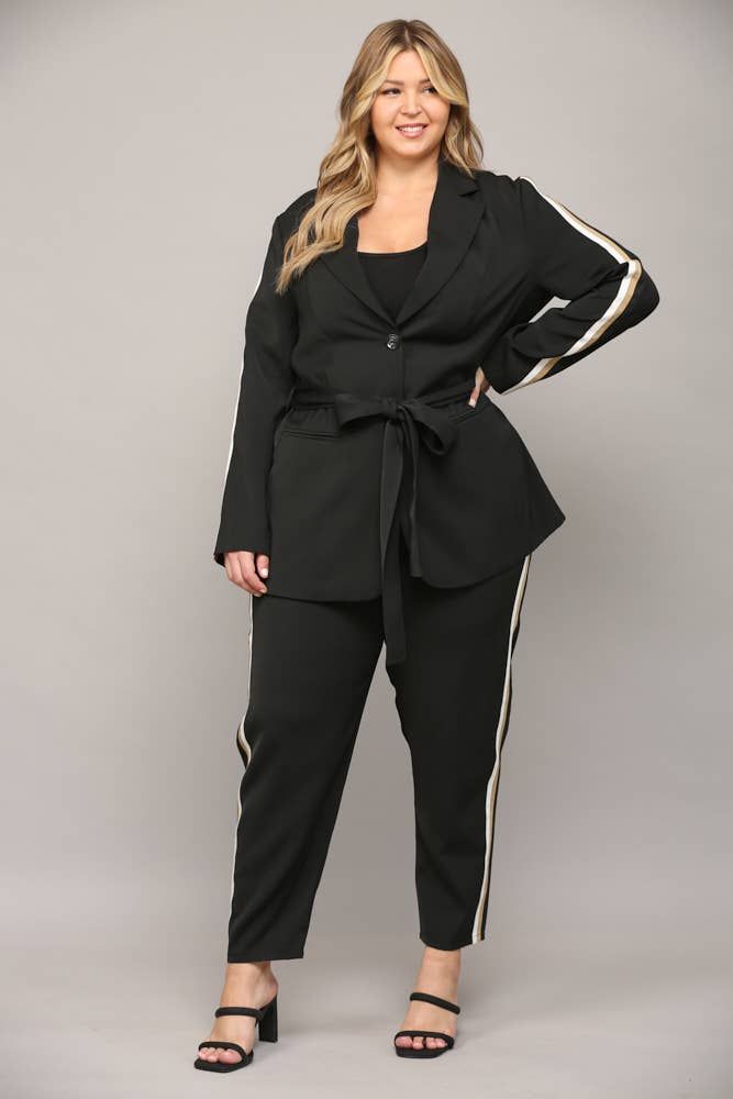 Curvy Modesta Twill Blazer