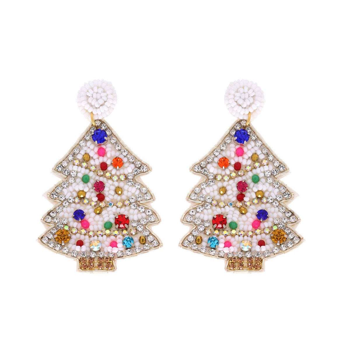 Christmas Tree Beaded Earrings