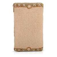 Gentle Touch Pink & Green Floral Beaded Crossbody Phone Bag
