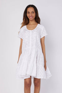 The Simonetta White Embroidered Dress