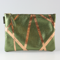 The Metallic Cross-Stripe Everyday Pouch: 2 sizes!