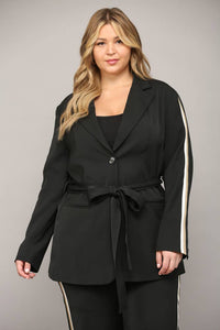 Curvy Modesta Twill Blazer