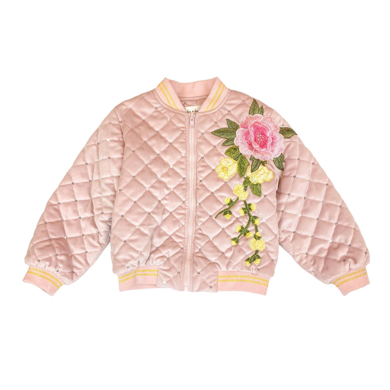 Little Ones Floral Embroidered Quilted Jacket