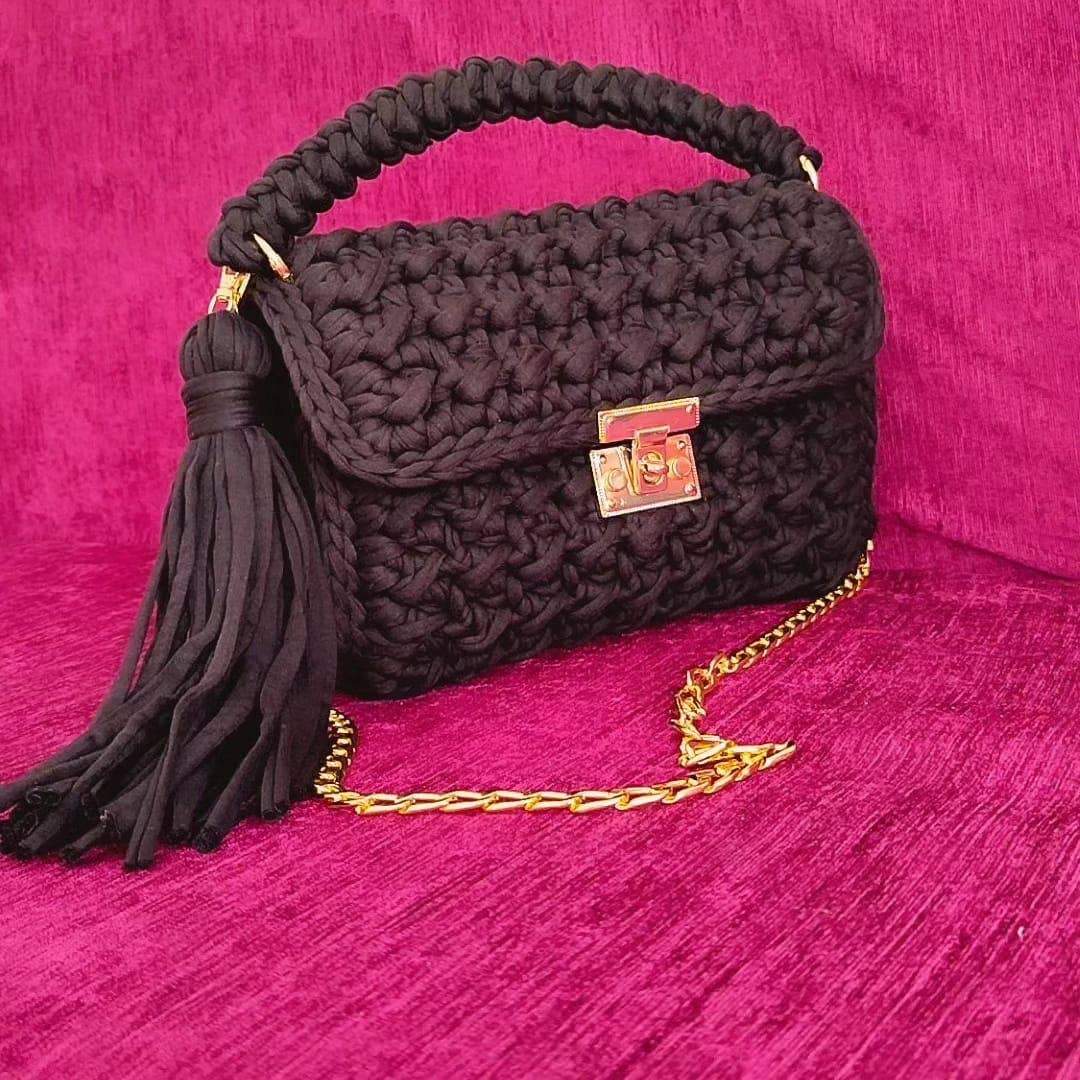 Crochet Black Chic Bag